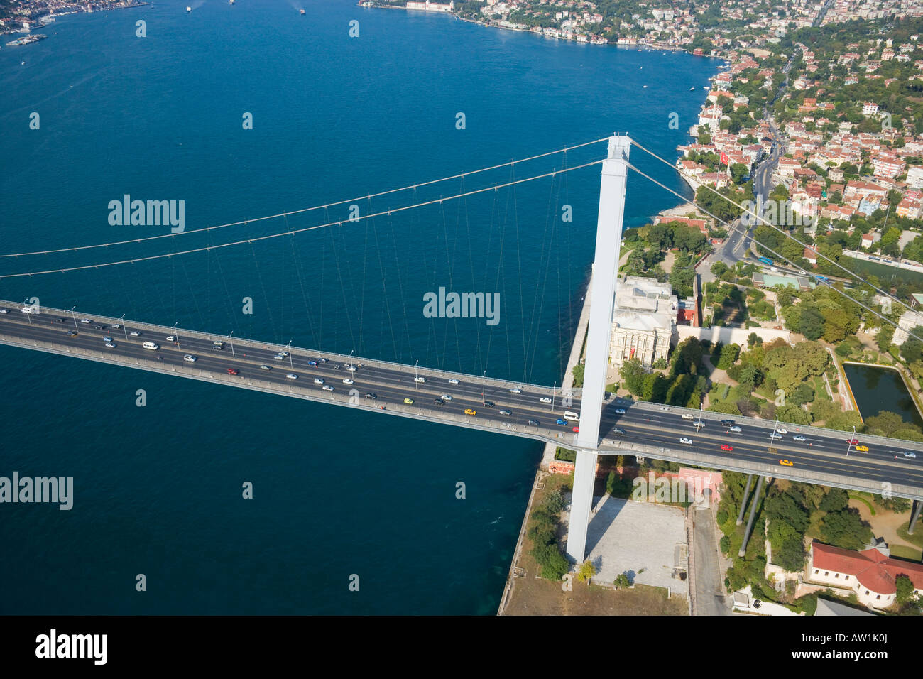 The Bosphorus Bridge over the Bosphorus aerial Istanbul 2010 European ...