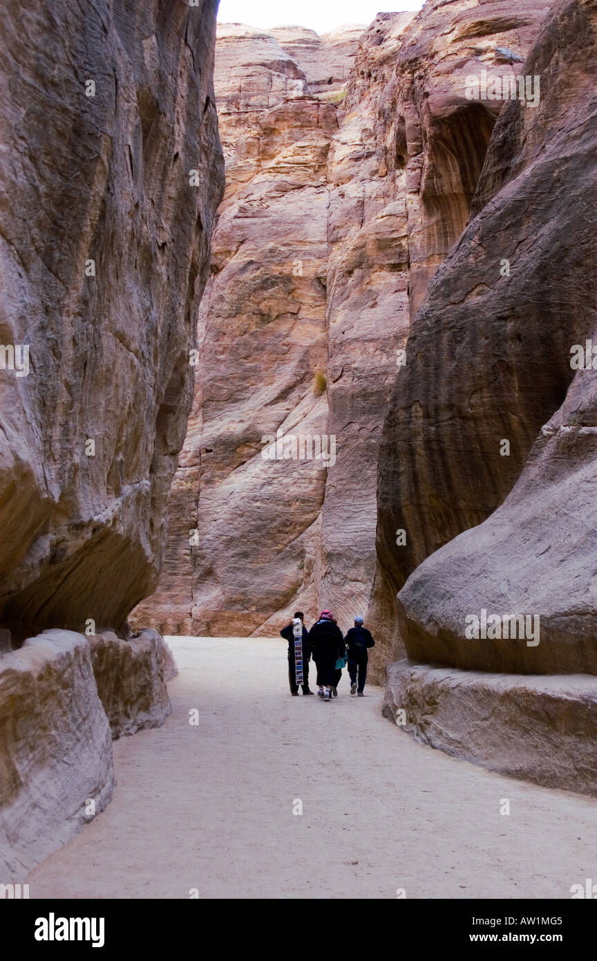 Jordan Petra canyon Bab es-Sik Stock Photo