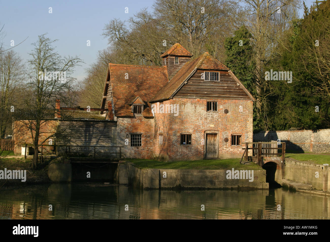 Mapledurham watermill in Oxfordshire on the banks of the River Thames