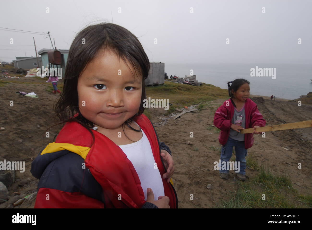 Inuit children Pond Inlet Baffin Island High Arctic Canada girl people cute Stock Photo Alamy