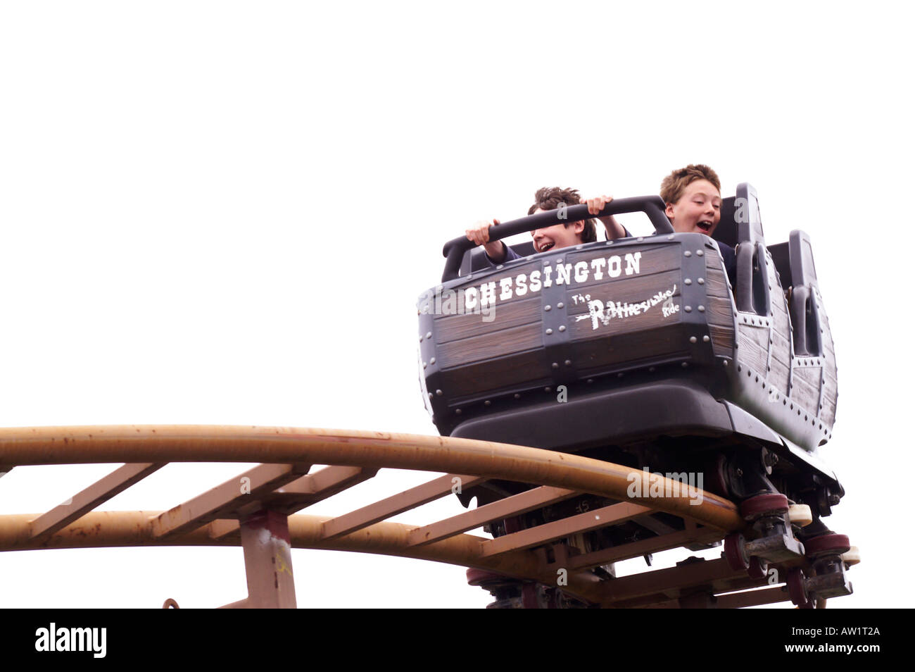 Rattlesnake rollercoaster ride at Chessington World of Adventures ride  ENGLAND Stock Photo