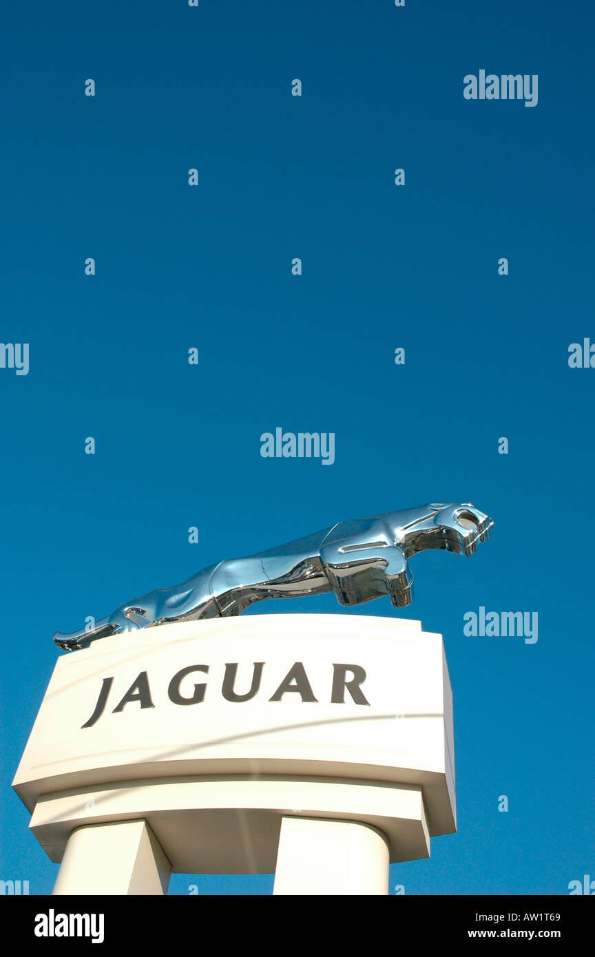 Dealership sign for real Jaguar auto car sales in Atlanta USA