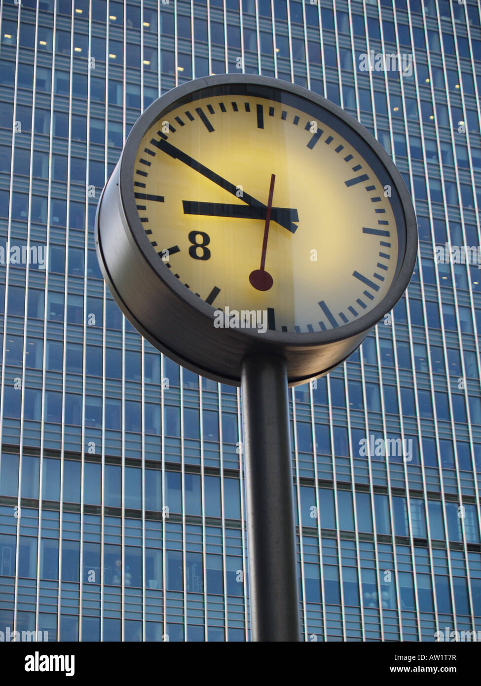 public modern illuminated clock second hand Stock Photo Alamy