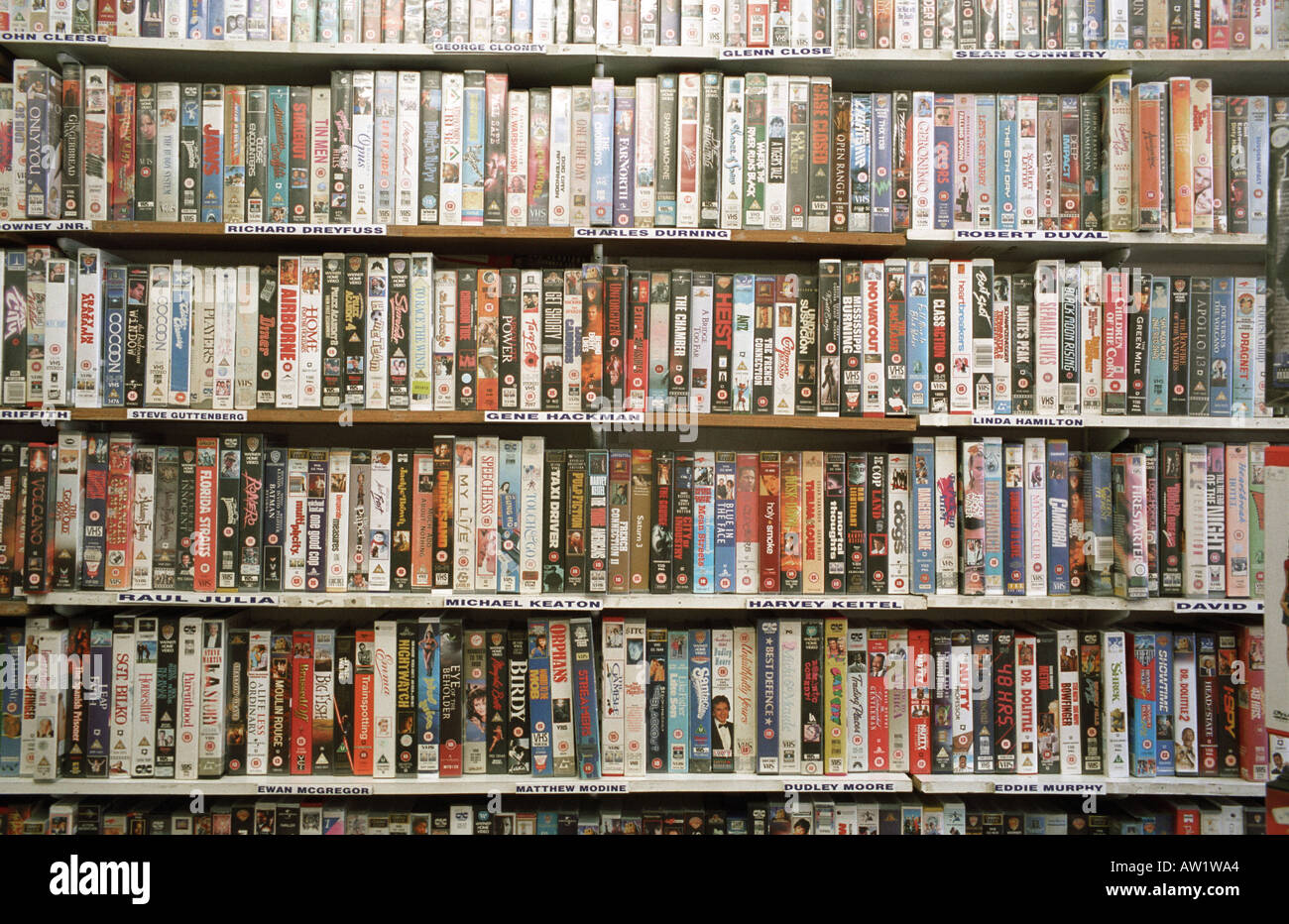 wall of videos Stock Photo