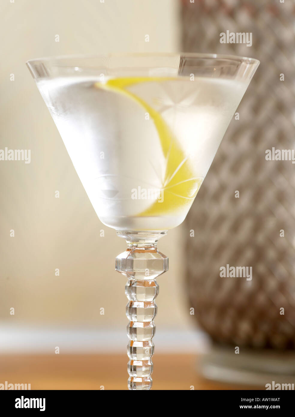 Martini with a lemon garnish Stock Photo Alamy