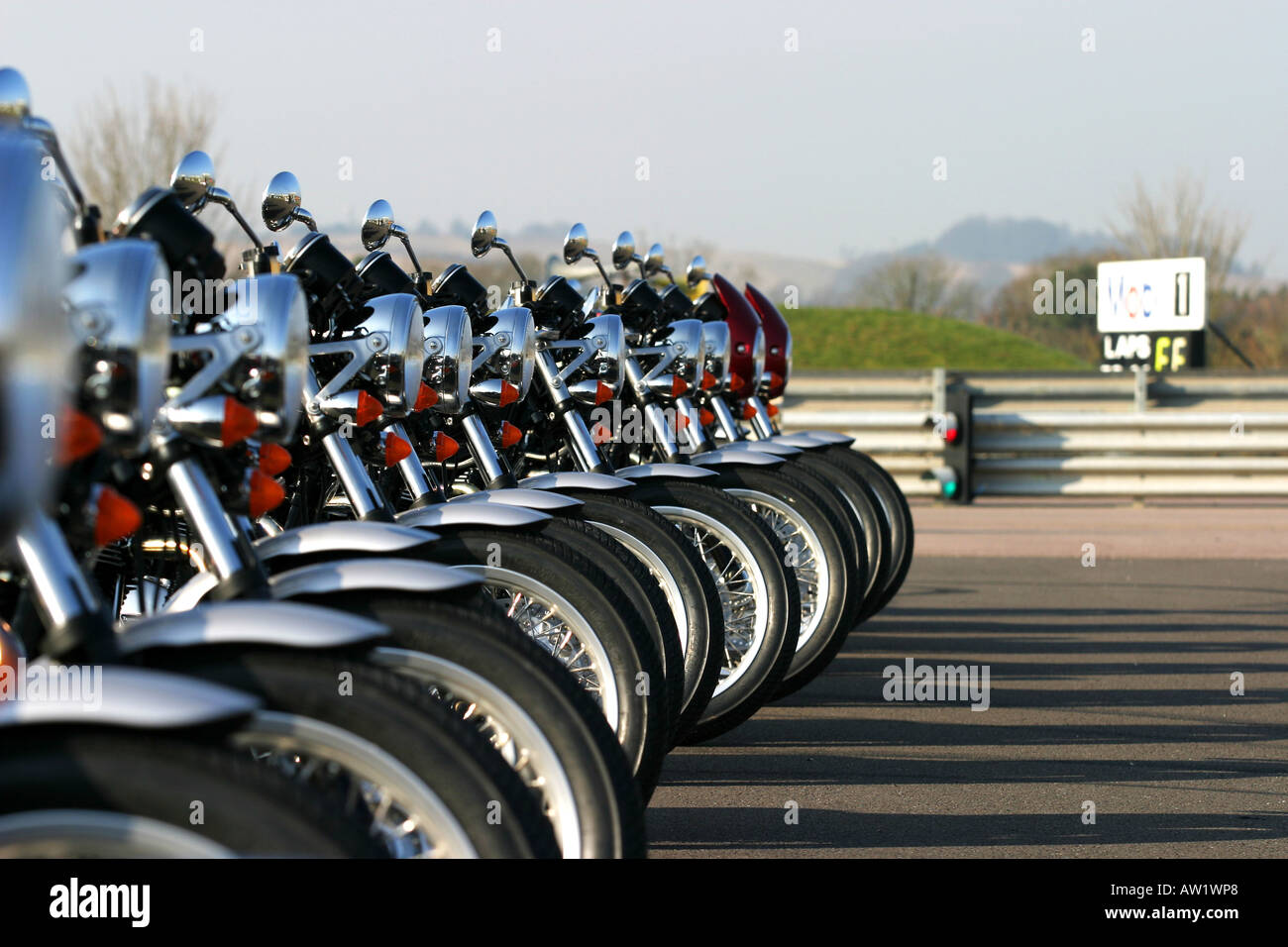 Motorcycles Triumph on a race track Stock Photo Alamy