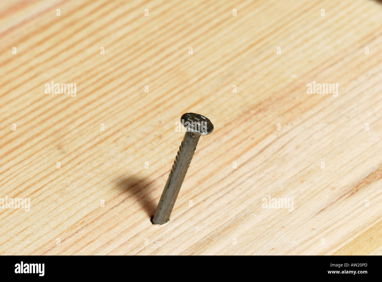 Hammer Hitting a Nail into a Wood Stock Image - Image of construction,  concept: 38302553