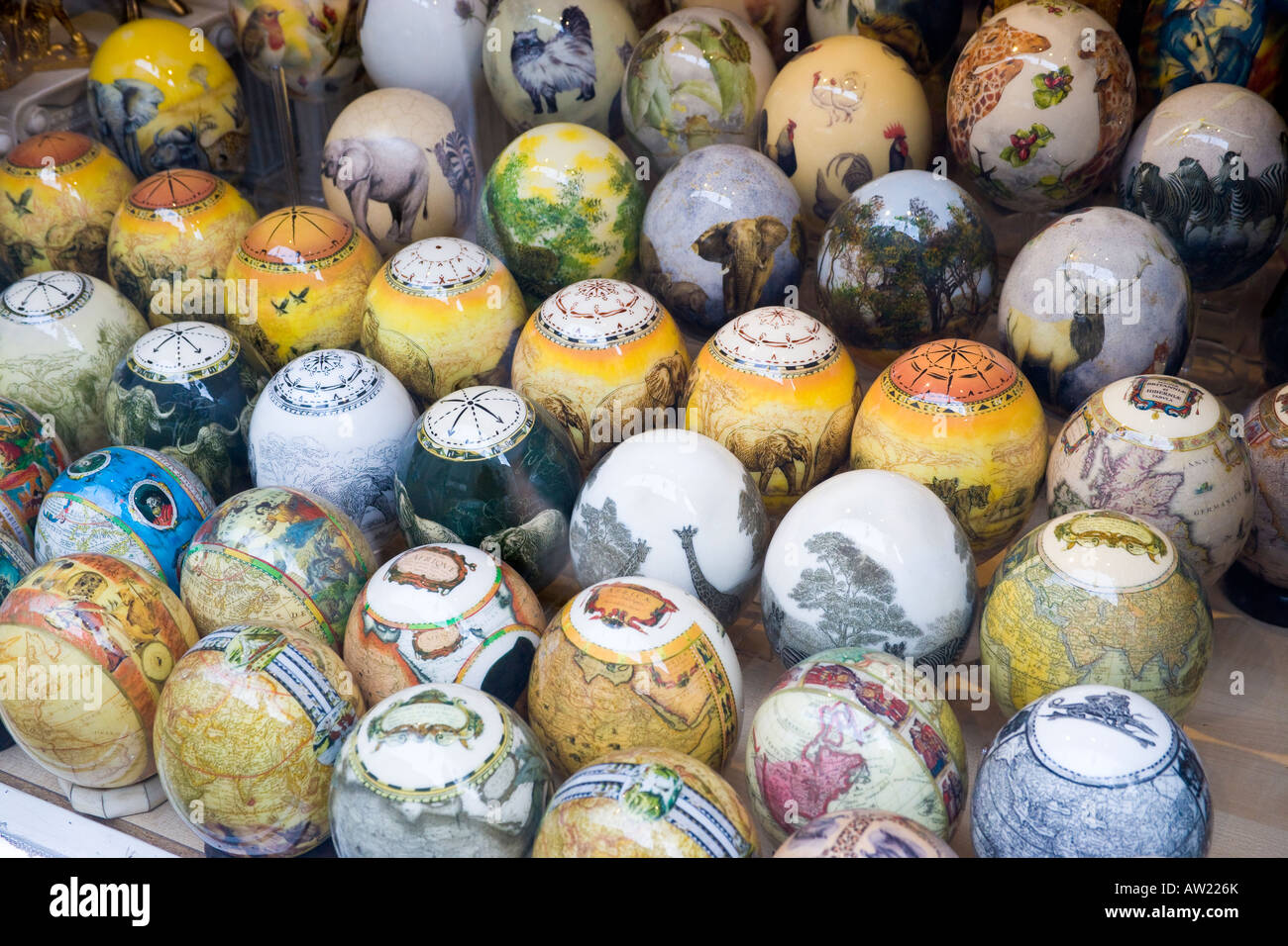 Decorated ostrich eggs Vienna Austria Stock Photo - Alamy