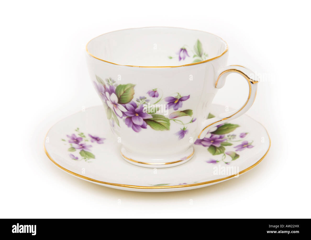 bone china teacup and saucer Stock Photo