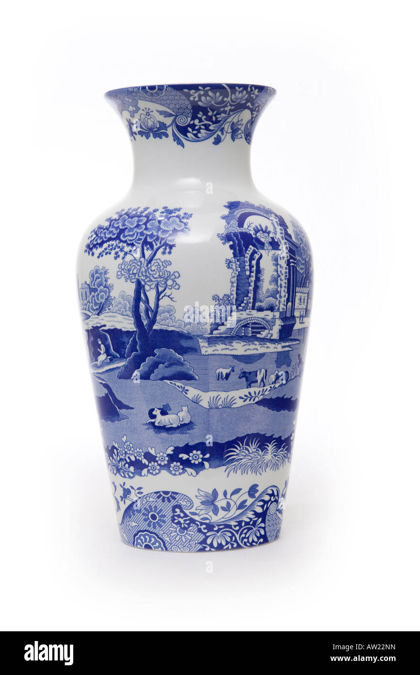 Blue Italian styled Spode blue vase based on a design from 1816 Stock Photo  - Alamy