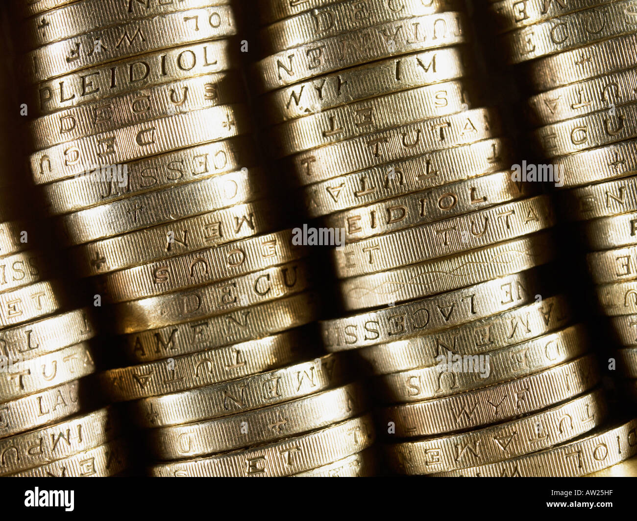 Piles of pounds Stock Photo