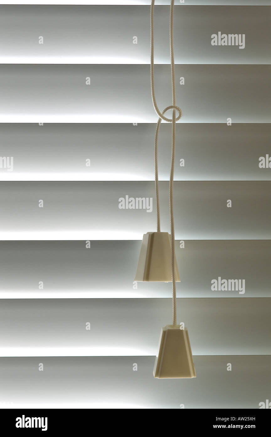 Blind Cord Pulls Window Detail Stock Photo Alamy