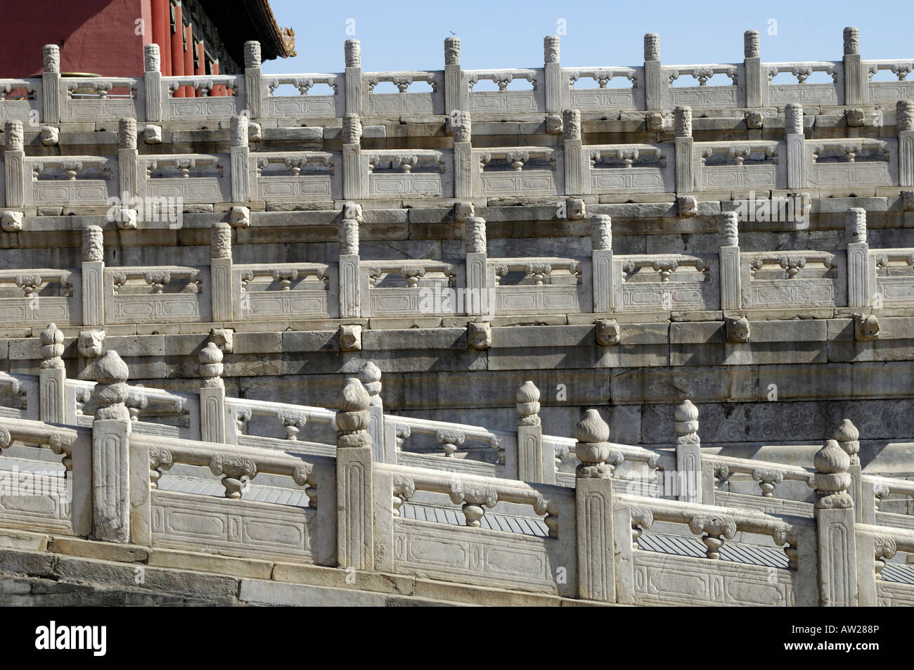 Balustrades in Forbidden City Beijing China. 03-Mar-2008 Stock Photo