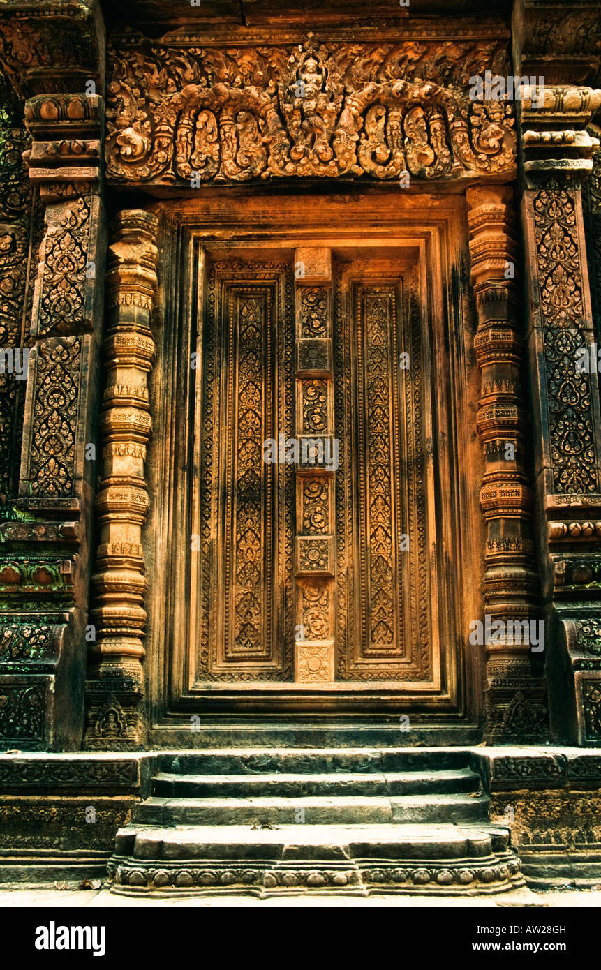 Doorway, Banteay Srei Temple, Angkor, Cambodia Stock Photo