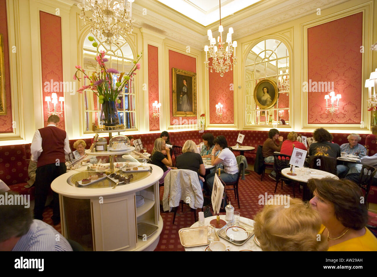Cafe Sacher Wien of Hotel Sacher Vienna Austria Stock Photo - Alamy