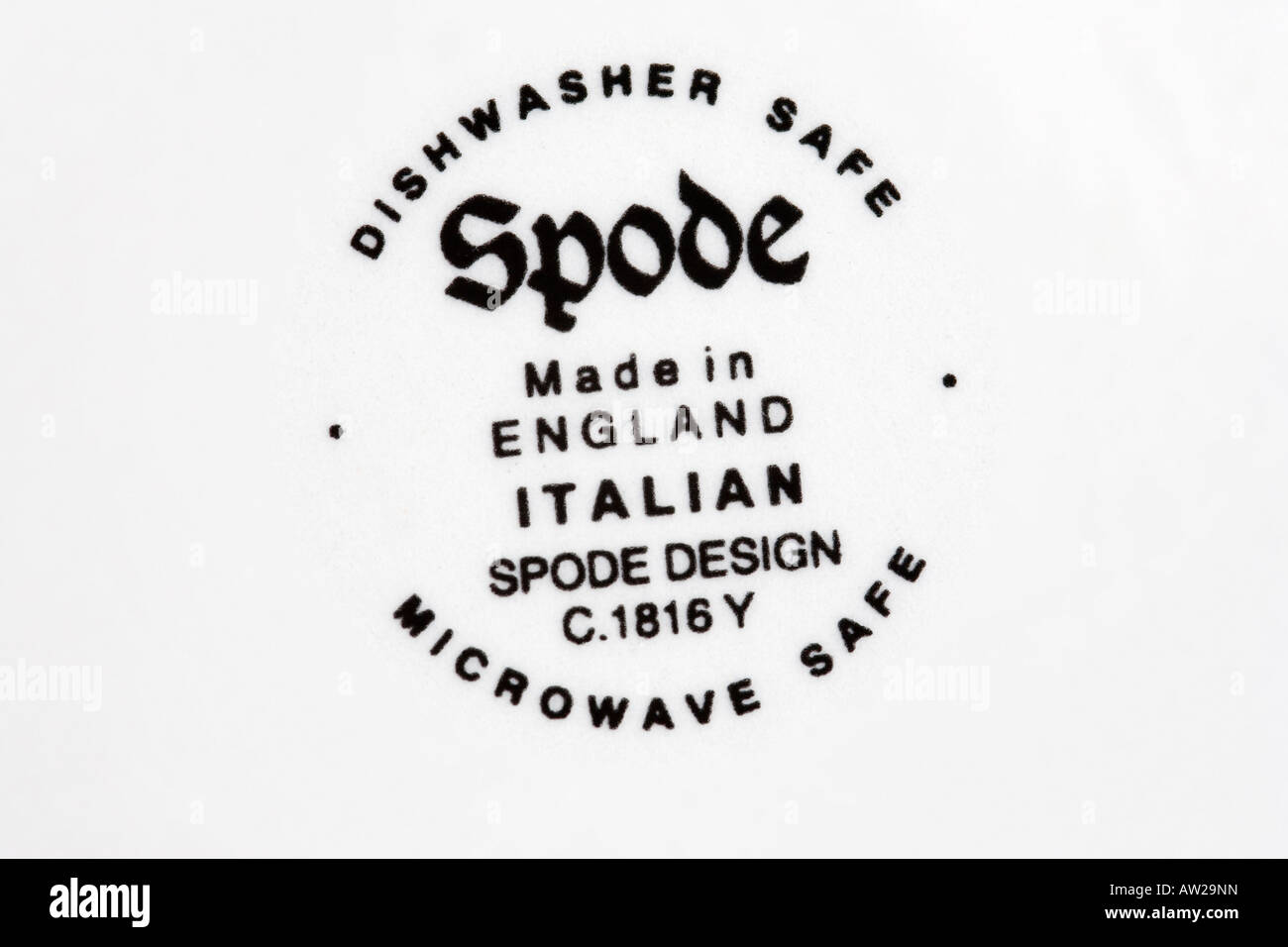 Spode name logo on china pottery Stock Photo Alamy