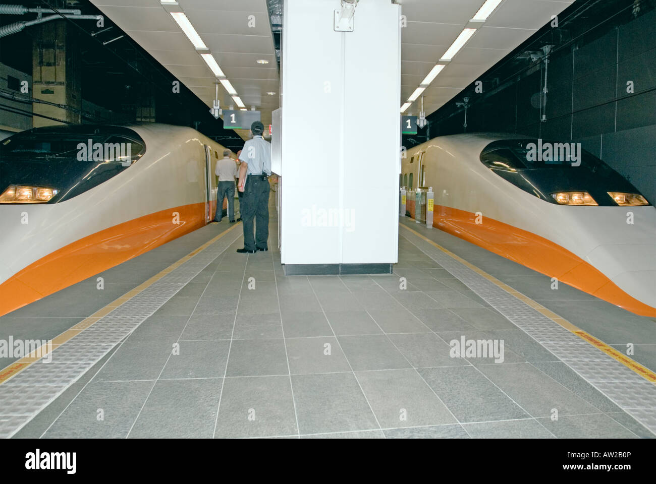 High Speed Rail Bullet Train Waiting At The Platform, Taipei, Taiwan