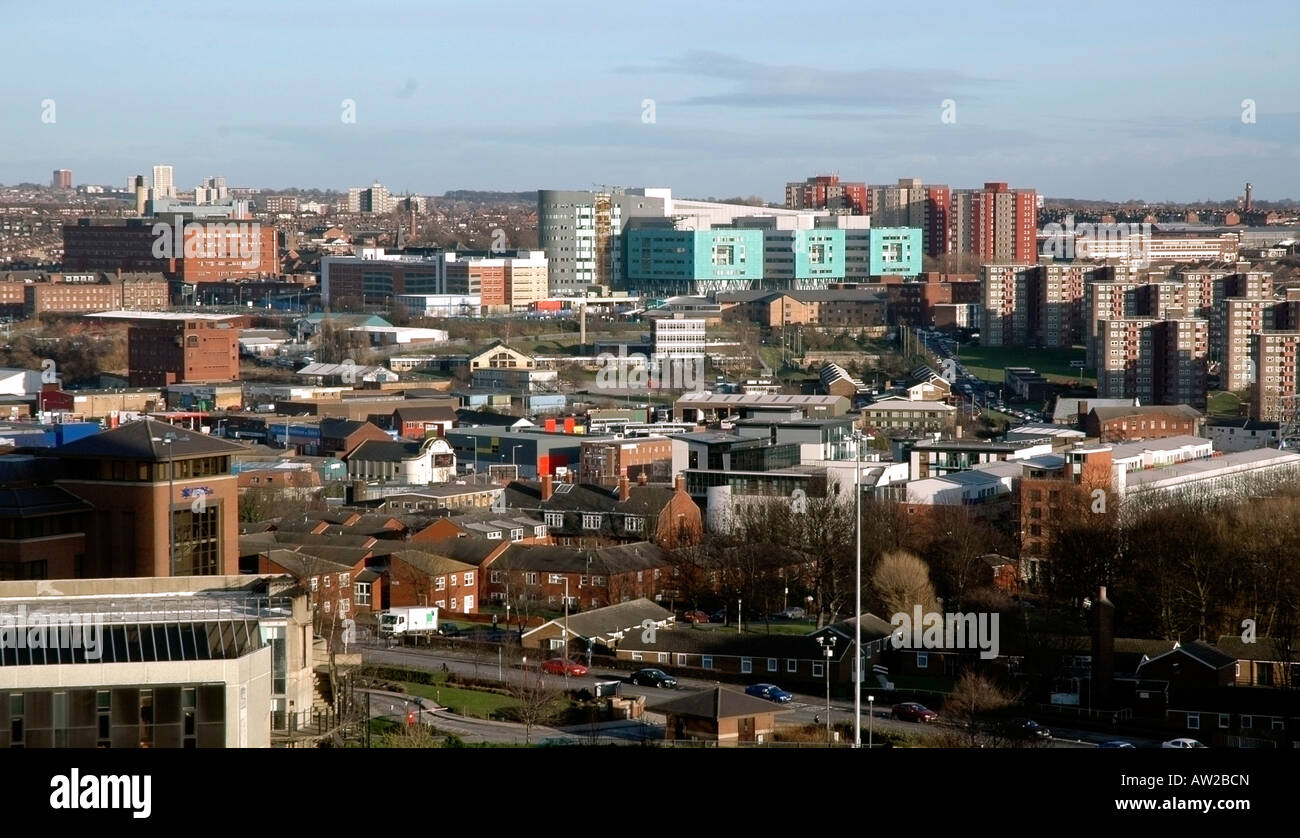 Panoramic view of East Leeds, Including St James's Hospital Stock Photo ...