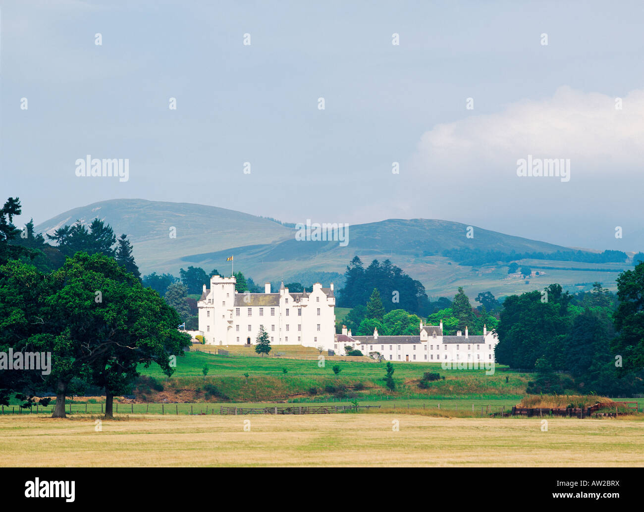 Blair Castle at Blair Atholl, Tayside, Scotland, UK. Home of the Duke