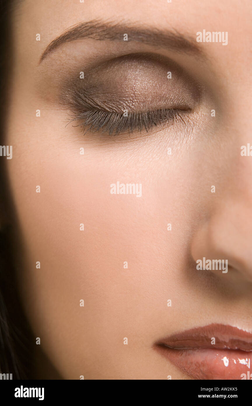Woman wearing eyeshadow Stock Photo
