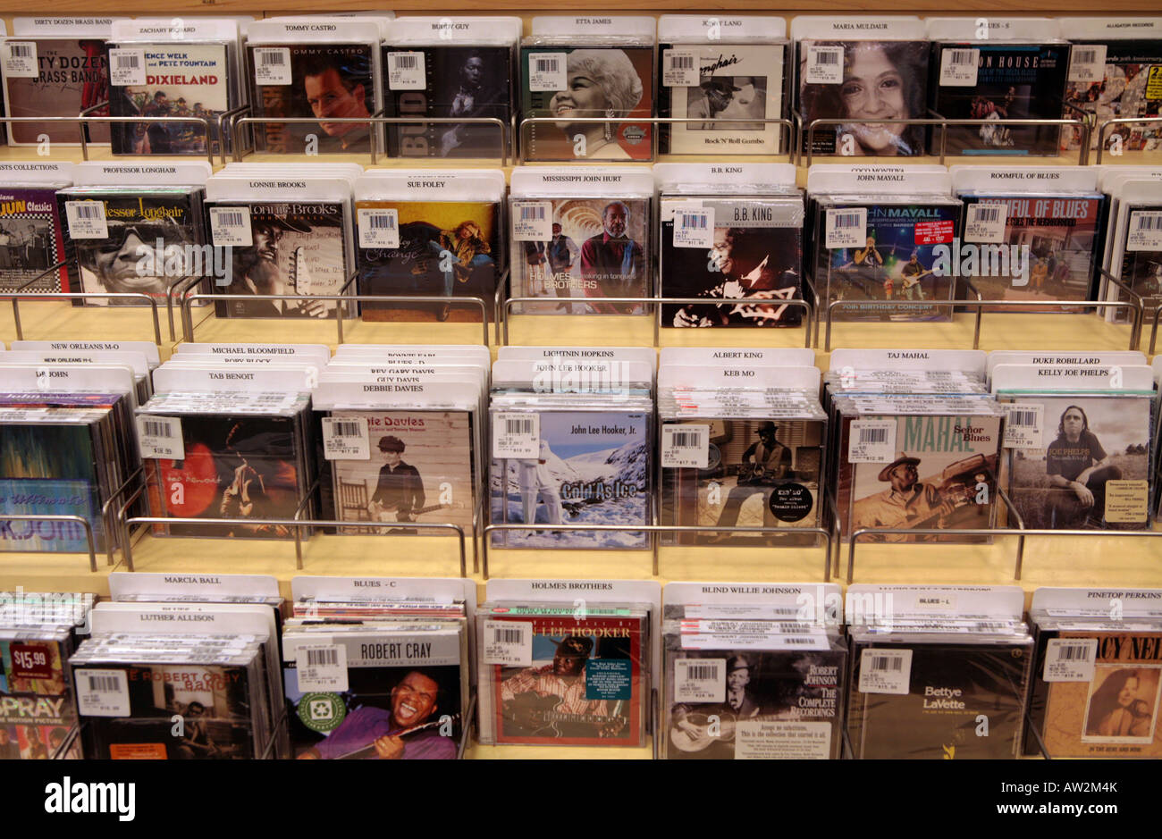 Rows of music CDs for sale Stock Photo - Alamy