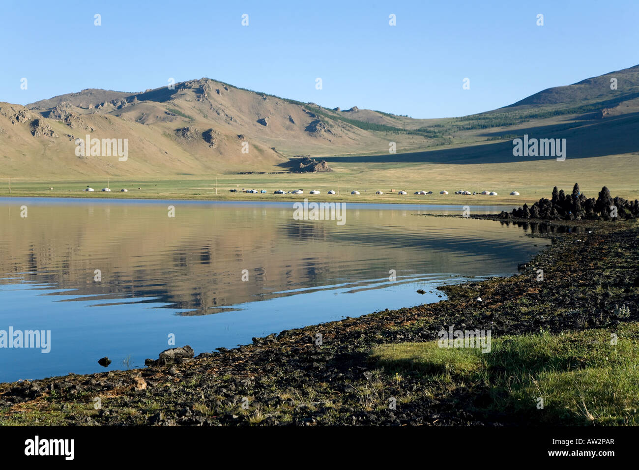 Terkhiin Tsagaan Nuur Great White Lake Mongolia Stock Photo: 16446430 ...