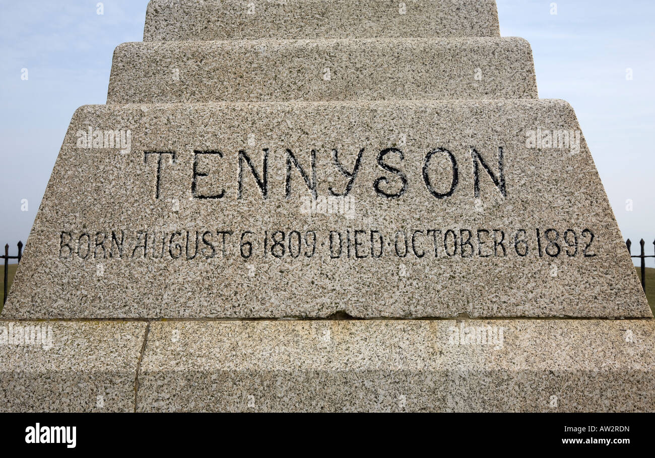 A monument to Alfred Lord Tennyson, Tennyson Down, Isle of Wight Stock Photo