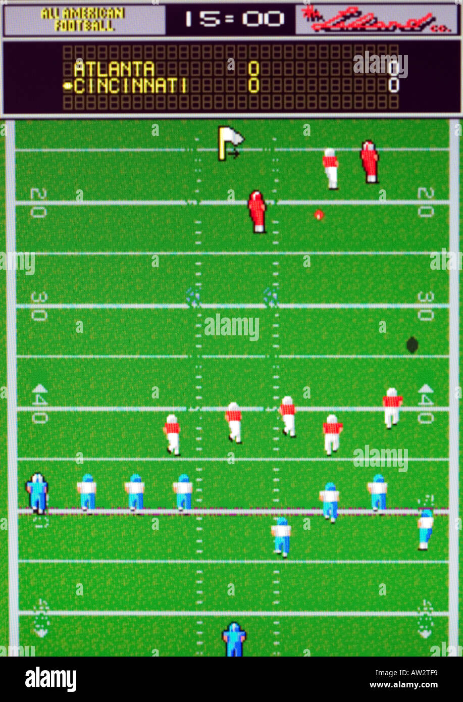 All American Football 1989 Leland Corp Vintage arcade videogame screen shot  - EDITORIAL USE ONLY Stock Photo - Alamy