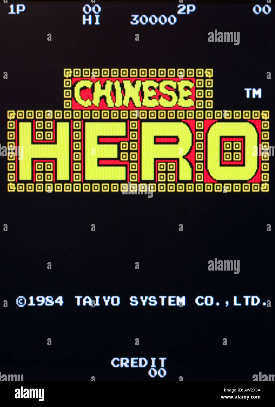 Chinese Hero Taiyo System Co Ltd 1984 Vintage arcade videogame screen