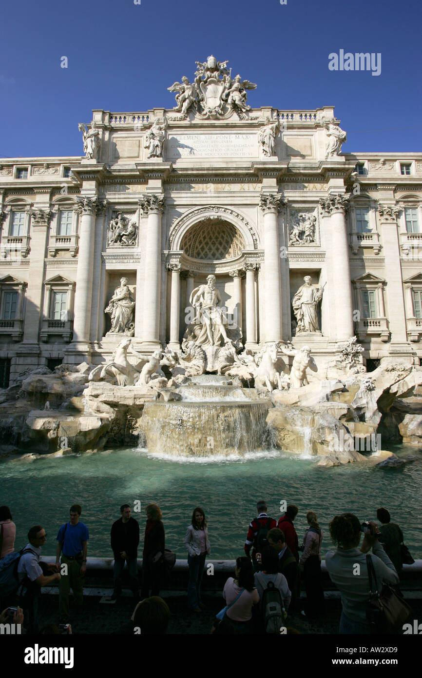 The Trevi Fountain, a must see tourist attraction in Rome, Italy popular European travel holiday break destination Stock Photo
