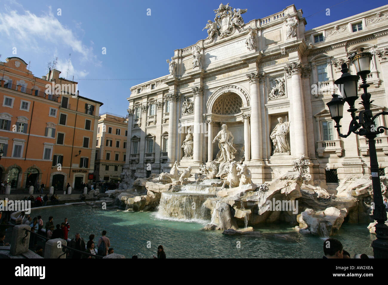 The Trevi Fountain a must see tourist attraction in Rome Italy popular
