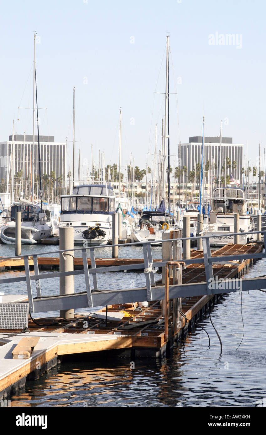 New dock construction at Marina Del Rey in California. Stock Photo