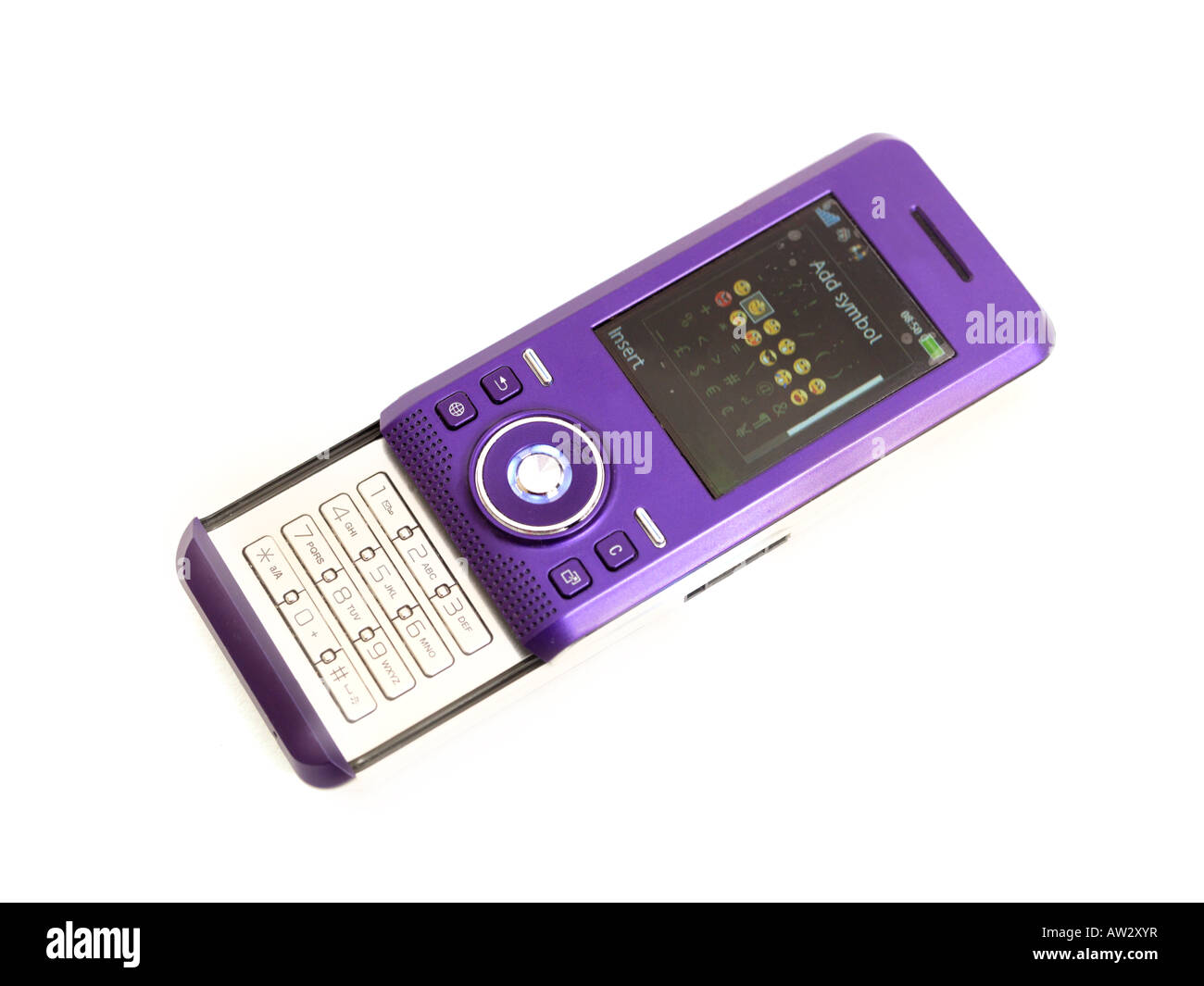 Mobile Phone with Smiley Faces for Text Messages Stock Photo