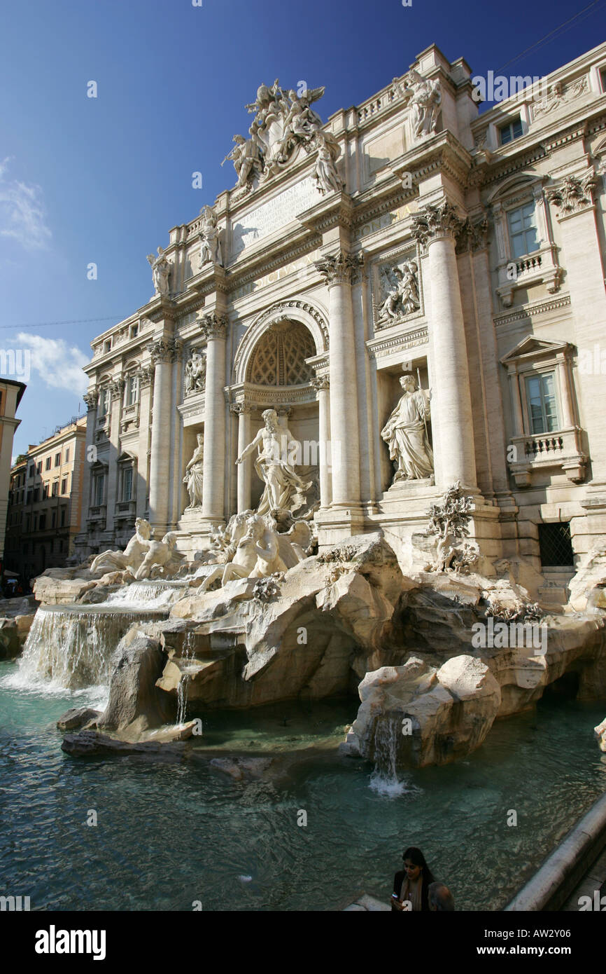 The Trevi Fountain one of Romes most famous tourist attraction landmark buildings Italy European holiday destination Stock Photo