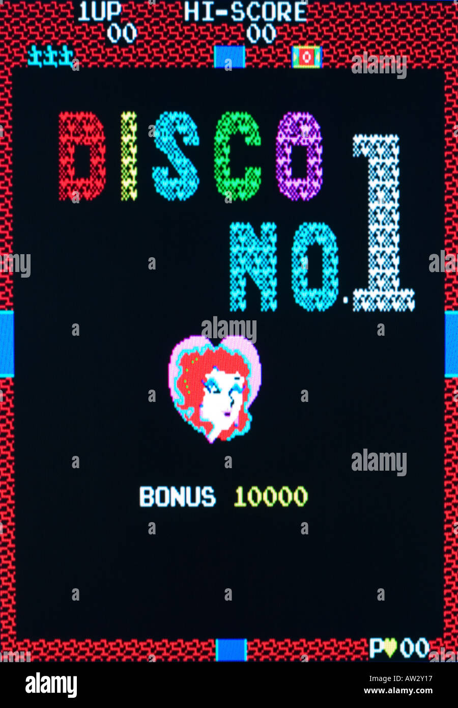 Disco No 1 Nihon Bussan AV 1982 Vintage arcade videogame screen shot - EDITORIAL USE ONLY Stock Photo