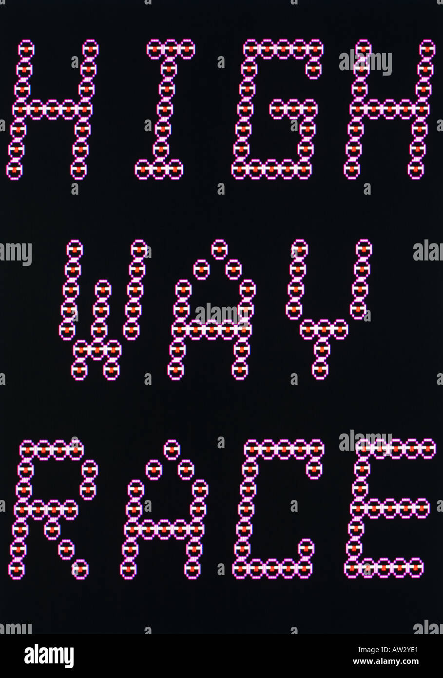 High Way Race Taito 1983 Vintage arcade videogame screen shot - EDITORIAL USE ONLY Stock Photo