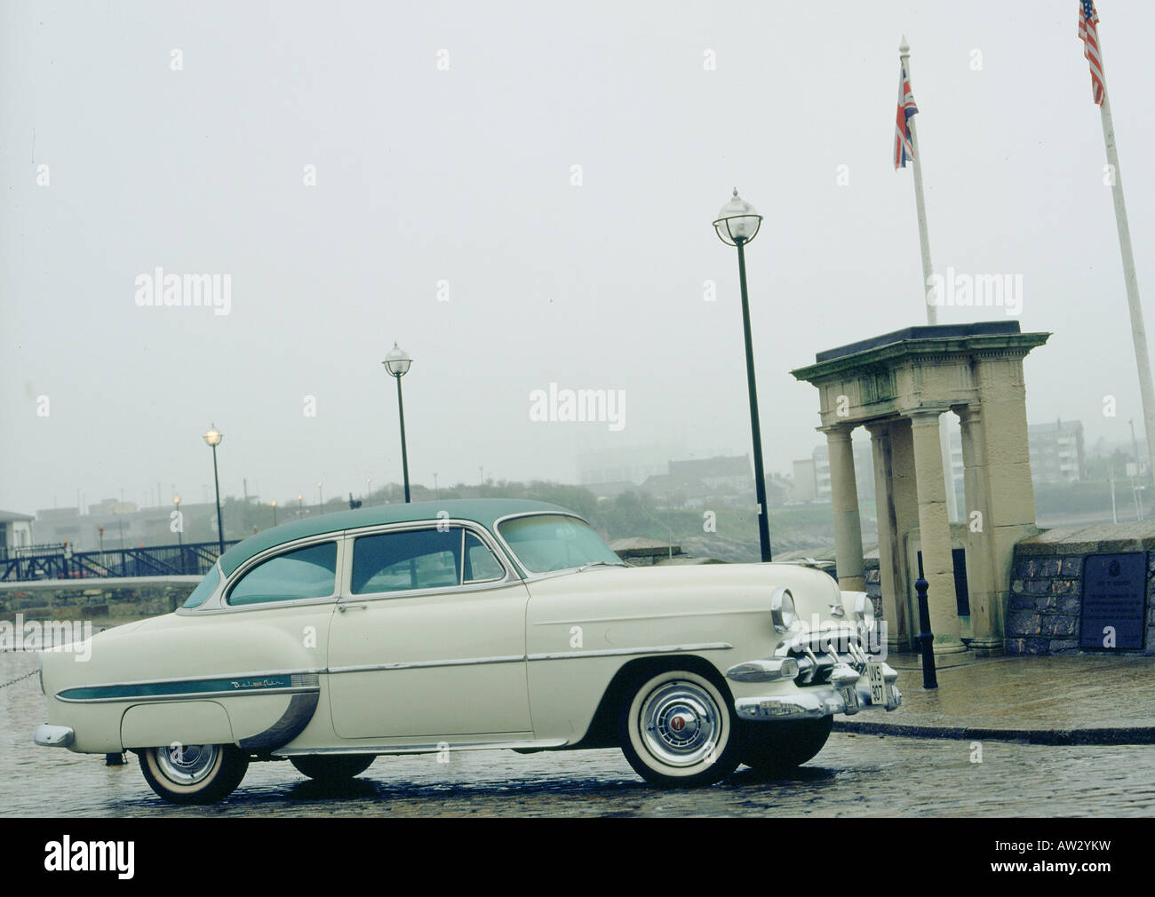 1954 chevorlet,on Plymouths Barbican Stock Photo