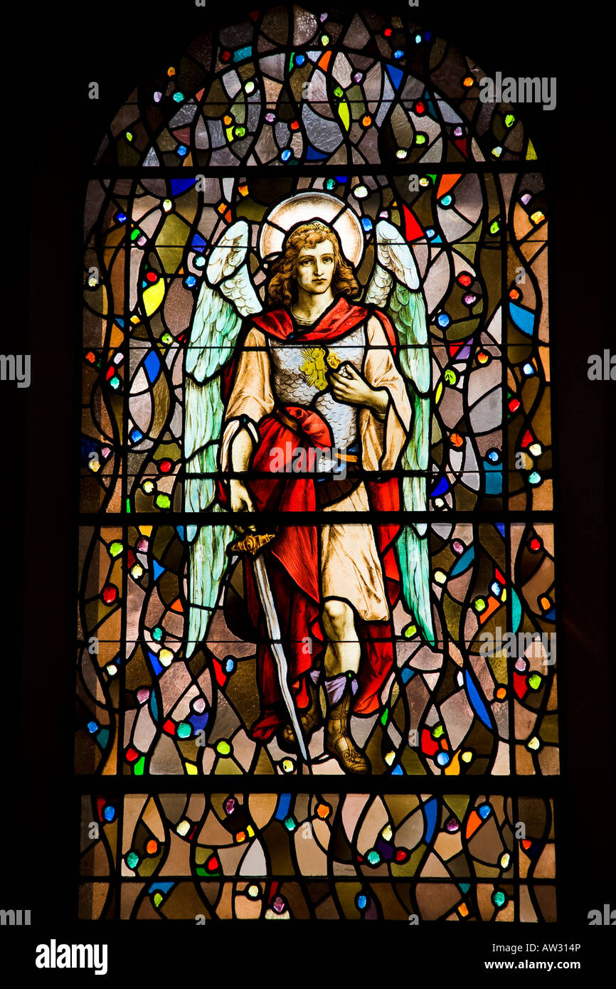 Stained Glass Angel The Good Shepherd Catholic Church Beverly Hills California United States Stock Photo