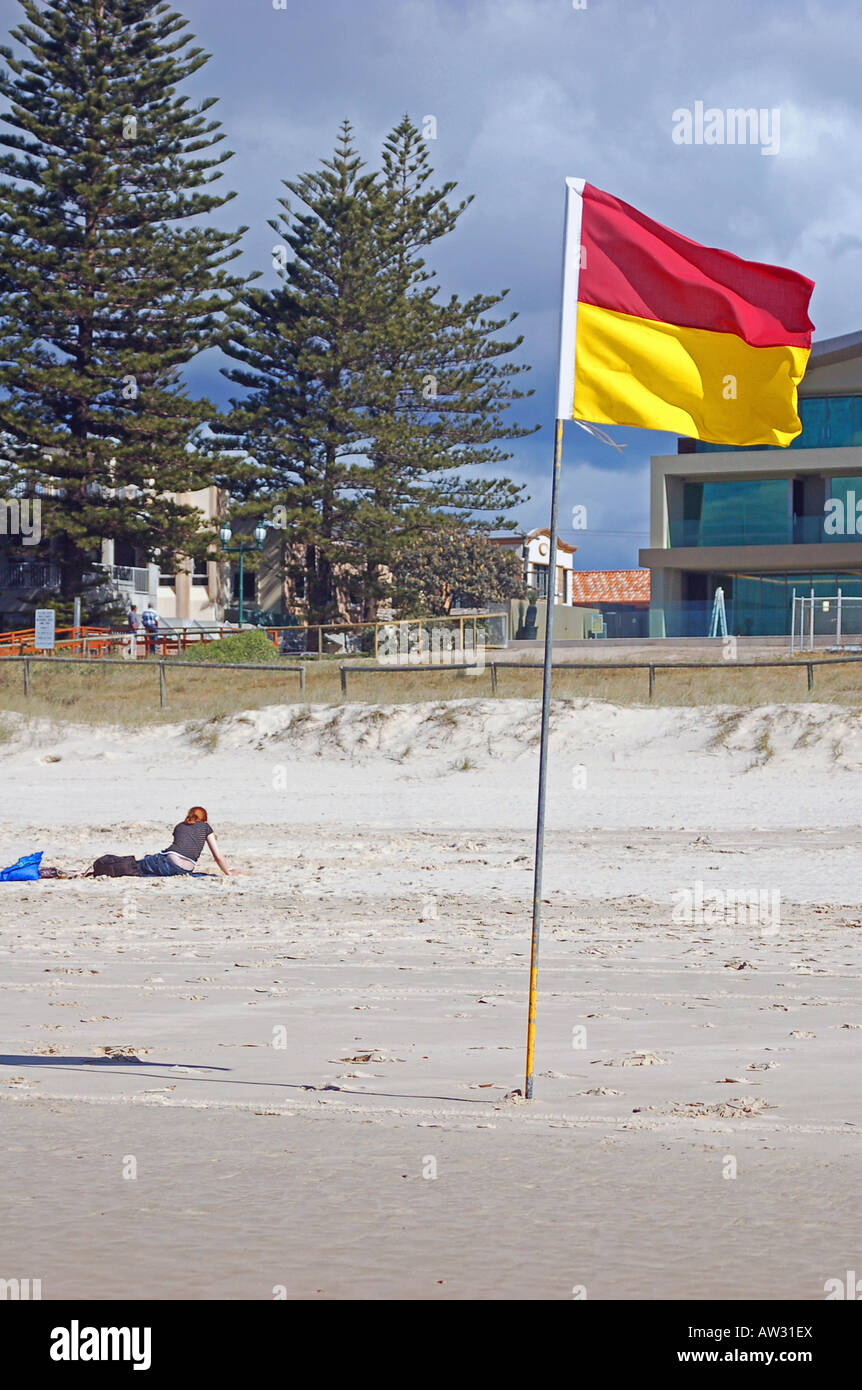 Beach flag Goldcoast Australia Stock Photo Alamy