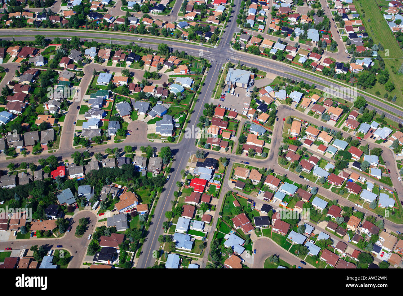 Residential area in Edmonton, Alberta, Canada Stock Photo Alamy