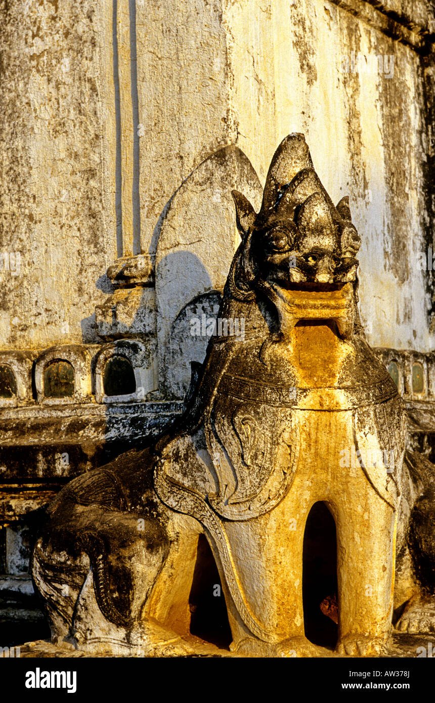 Guardian statue at the Ananda Pahto temple at stupa Bagan Burma Myanmar Stock Photo