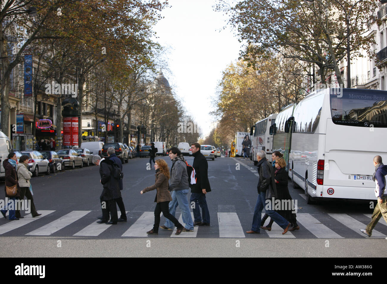 pedestrians at a zebra crossing, France, Paris Stock Photo Alamy