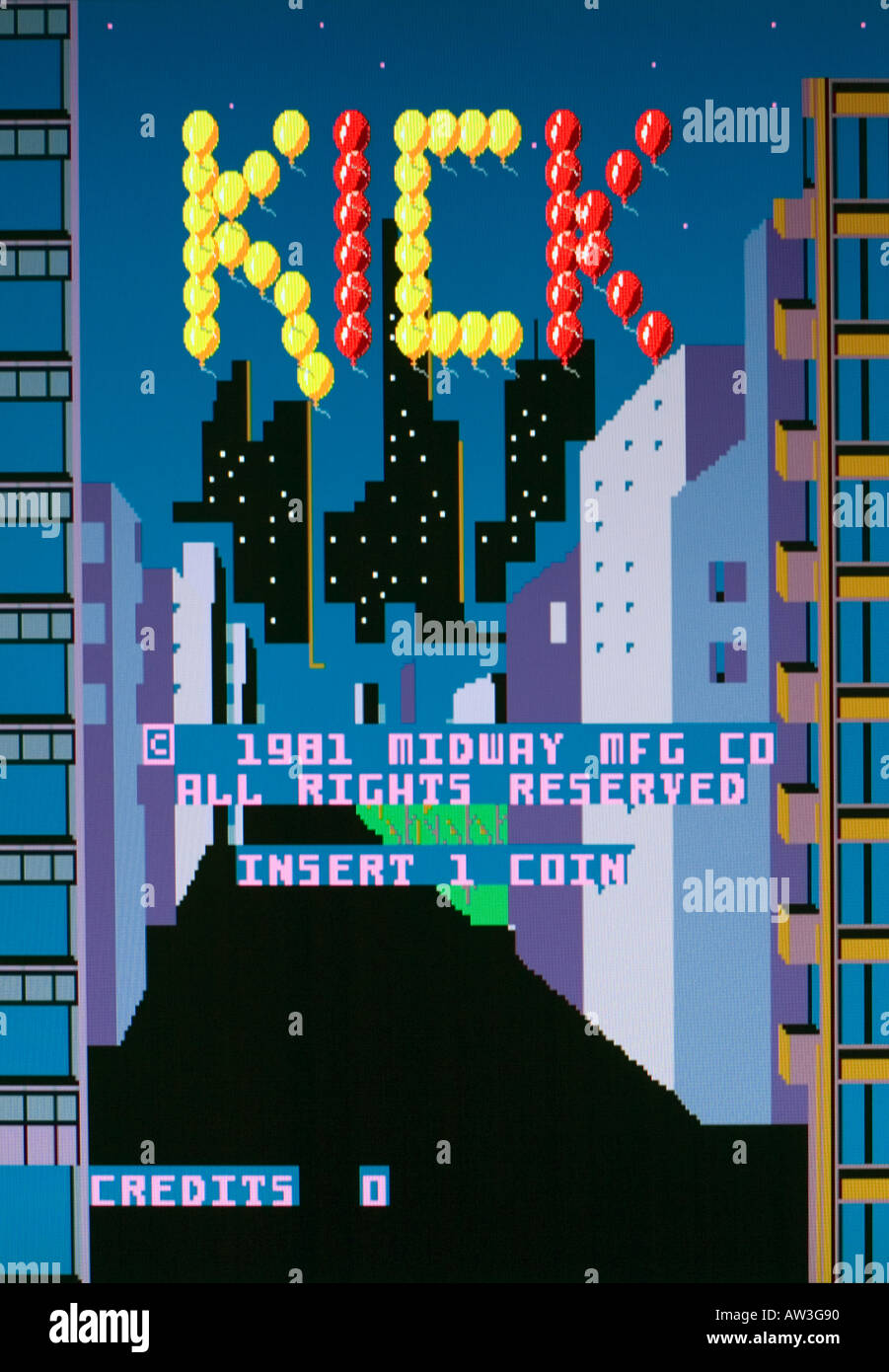 Kick Midway 1981 Vintage arcade videogame screen shot EDITORIAL USE