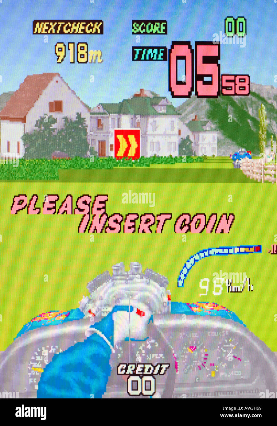 Over Drive Konami 1990 Vintage arcade videogame screen shot - EDITORIAL USE ONLY Stock Photo