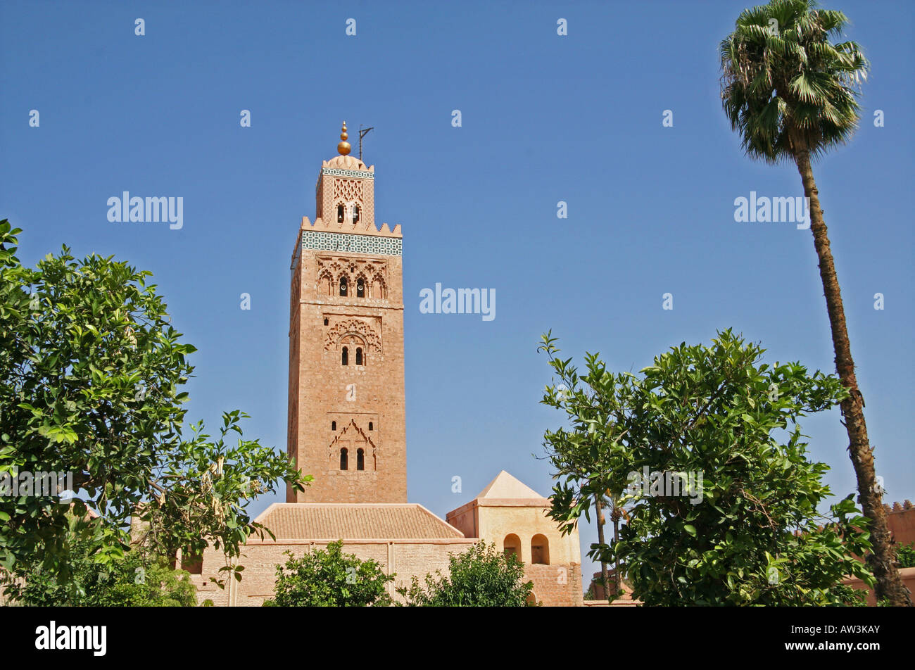 Koutoubia Mosque built 1162 height 65 metres Marrakesh Morocco Stock Photo