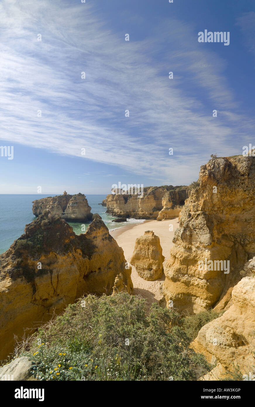 Portugal the Algarve Sao Rafael beach near Albufeira in winter Stock Photo