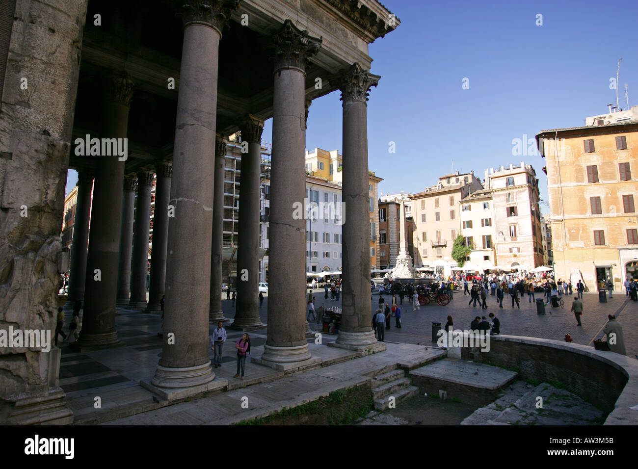 Ancient stone corinthian columns of the famous tourist attraction the ...