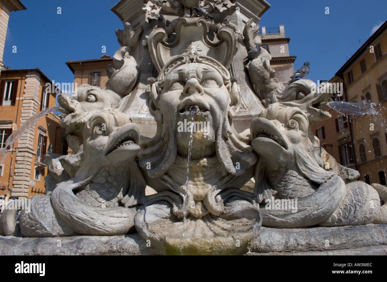 Italian water fountain, Rome Stock Photo