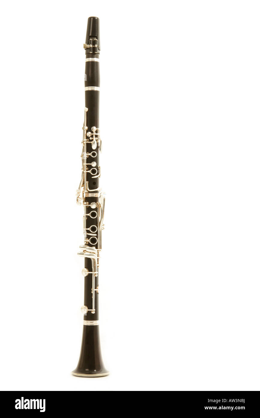close up detail of a woodwind clarinet Stock Photo