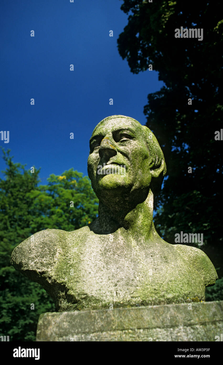 Bust of Vaclav Skalnik 1776 1861 the garden architect Marianske Lazne Czech Republic Europe Stock Photo